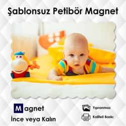 Yatay Fotoğraflarınız İçin Şablonsuz Petibör Kesim Magnet