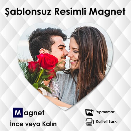 Fotoğraflarınızdan Kalp Şekilli Şablonsuz Magnet