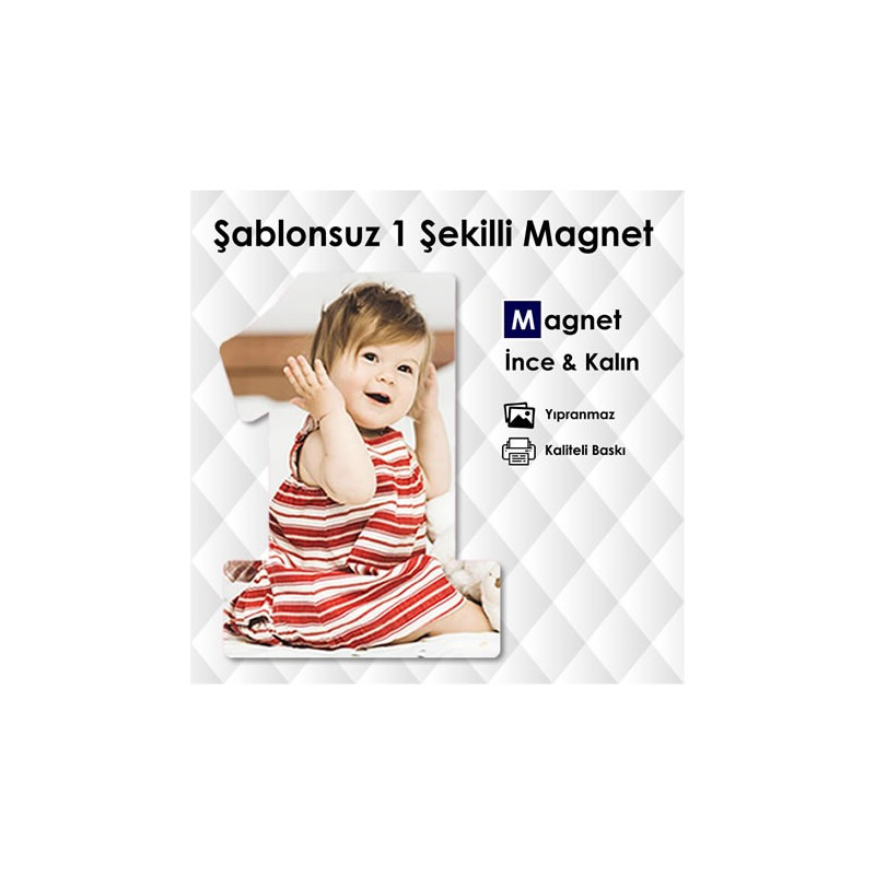 Fotoğraflarınızdan 1 Şekilli Şablonsuz Magnet