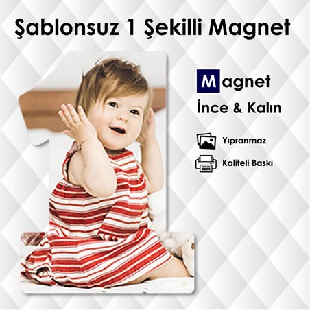 Fotoğraflarınızdan 1 Şekilli Şablonsuz Magnet