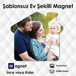 Fotoğraflarınızdan Ev Şekilli Şablonsuz Magnet