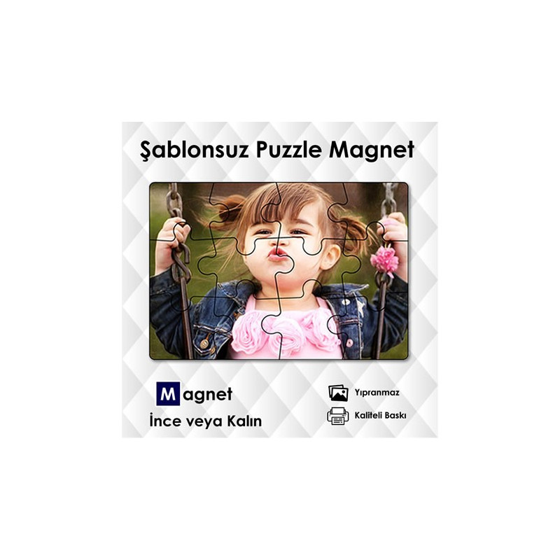 Fotoğrafınız İle Puzzle Kesim Magnet