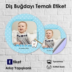 Erkek Bebekler İçin Diş Buğdayı Etiketi