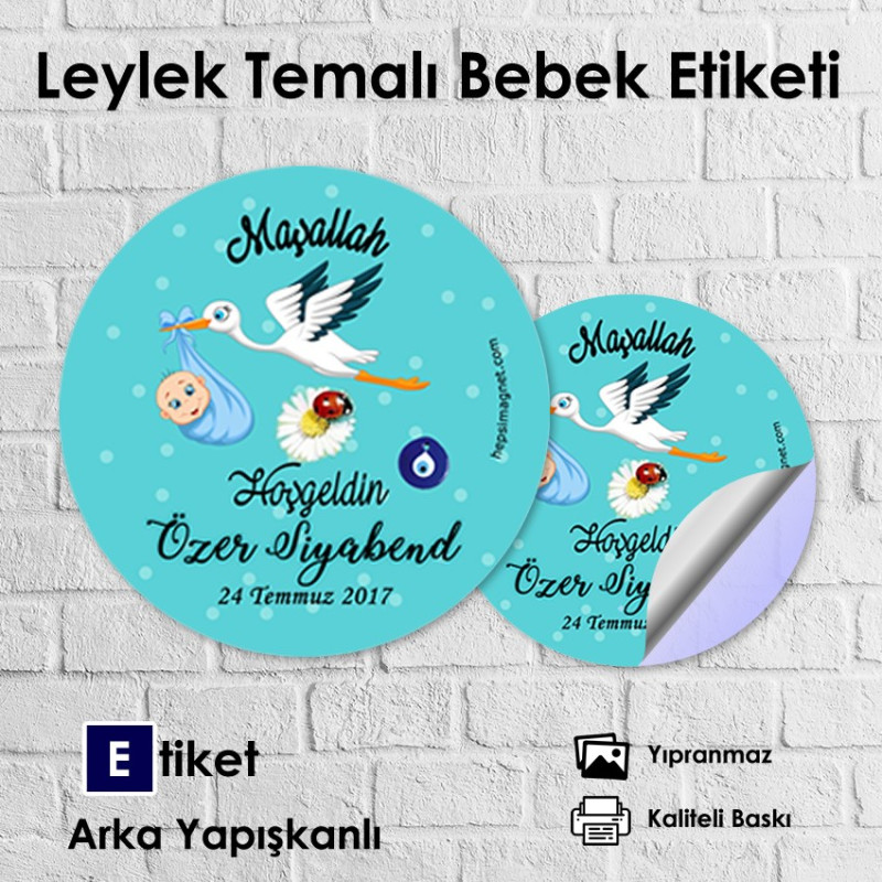 Leylek Temalı Hoşgeldin Etiketi