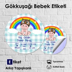 Bebek ve Gökkuşağı Temalı Etiket