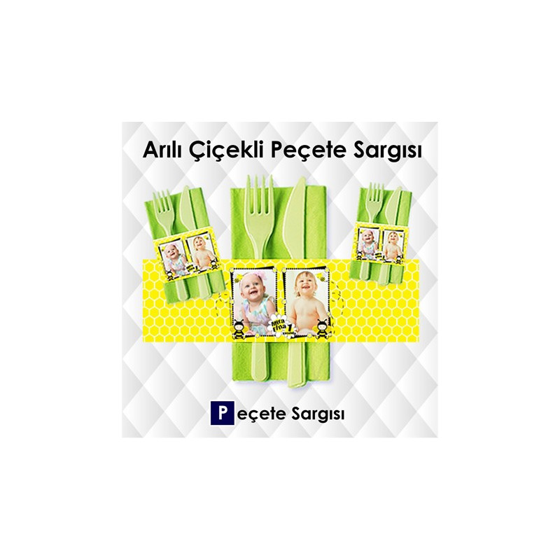 Arı Temalı Peçete Sargısı