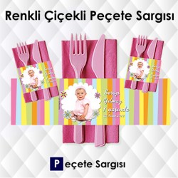 Renkli Çiçekli Peçete Sargısı