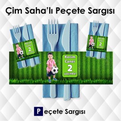 Çim Saha Futbol Temalı Peçete Sargısı