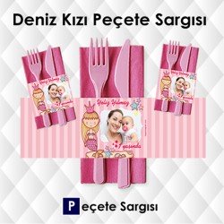 Deniz Kızı Konseptli Peçete Sargısı