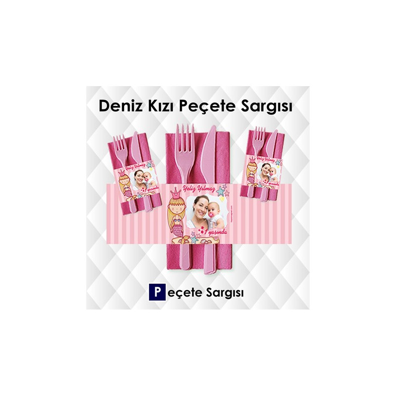 Deniz Kızı Konseptli Peçete Sargısı