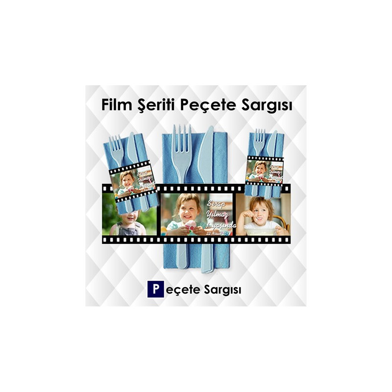 Film Rulosu  Temalı Peçete Sargısı