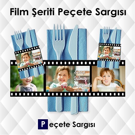 Film Rulosu  Temalı Peçete Sargısı