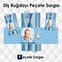 İlk Diş Temalı Erkek Bebek Peçete Sargısı