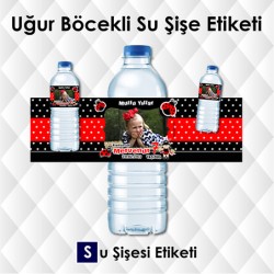 Uğur Böcekli Su Şişesi Etiketi