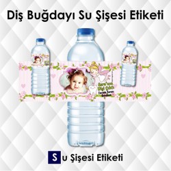 İlk Diş Temalı Kız Bebek Su Şişesi Etiketi