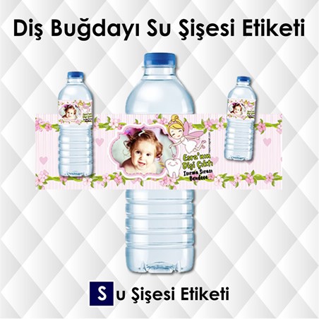 İlk Diş Temalı Kız Bebek Su Şişesi Etiketi