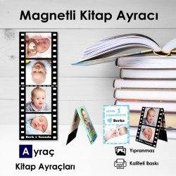 Film Rulosu 4 Resimli Magnetli  Kitap Ayracı