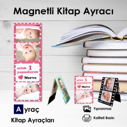 Puantiyeli 3 Resimli Magnetli Kitap Ayracı