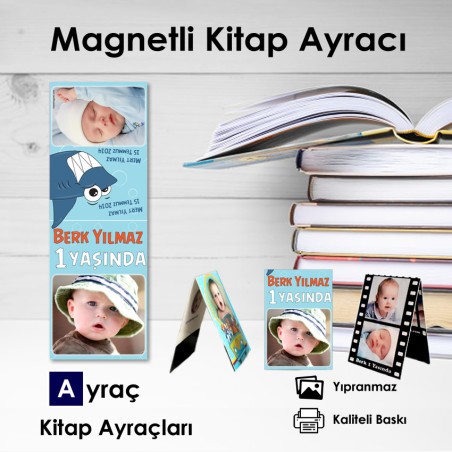 Köpek Balıklı Fotoğraflı Magnetli Kitap Ayracı