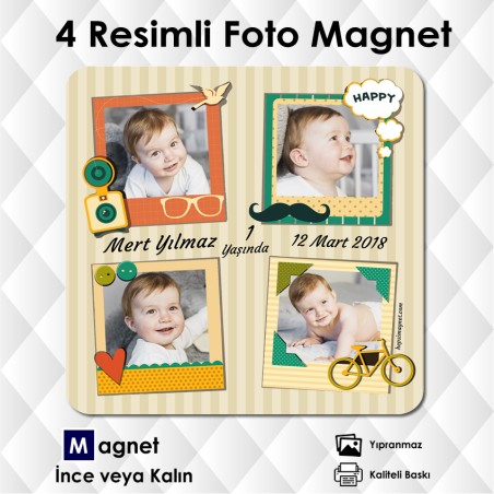 4 Resimli Kuşlu Bisikletli Buzdolabı Magneti 4 Resimli Kuşlu Bisikletli Buzdolabı Magneti