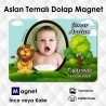 Aslan Temalı Safari Bebek Magneti