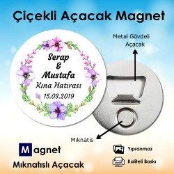 Çiçek Desenli Açacaklı Kına Magnet