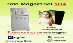 Fotoğraflarınızdan Şablonsuz 9 Adet Diktörtgen Magnet