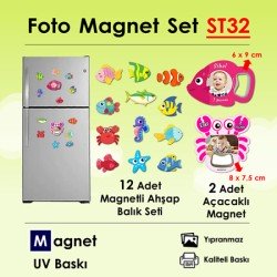 Resimli Magnet ve Ahşap Hayvanlar Seti SET32