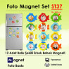 12 Adet Balık Şekilli Erkek Bebek Magneti SET37