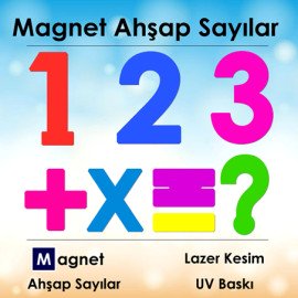 Magnetli Ahşap Sayılar