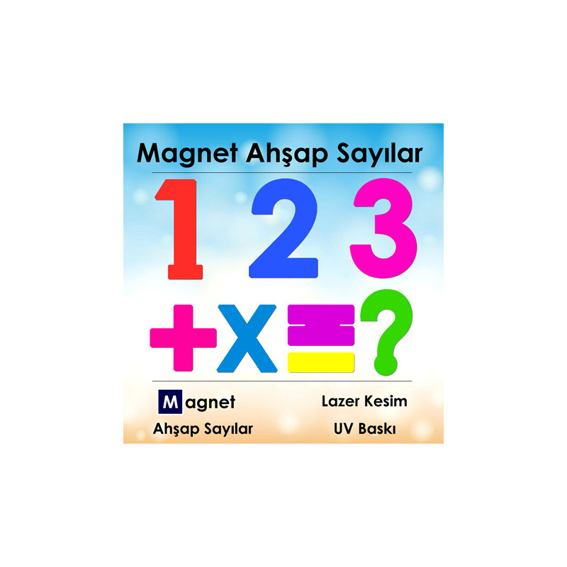 Magnetli Ahşap Sayılar