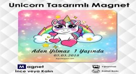 Unicorn Tasarımlı Resimsiz Kare Magnet