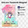 1 Şekilli Unicorn Temalı 1 Yaş Magneti