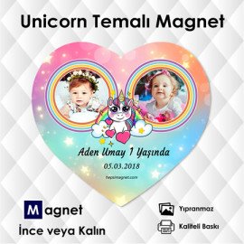 Kalp Şekilli Unicorn Magnet