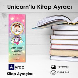 Unicorn Tasarımlı Resimli Kitap Ayracı