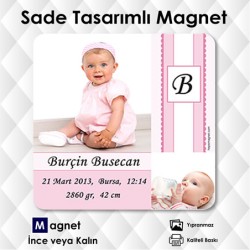 Kız Bebek Doğum Kartı Magneti