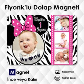 4 Fotolu Fiyonk'lu Buzdolabı Süsü