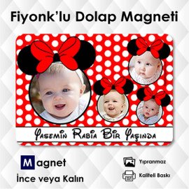 4 Resimli Fiyonk Temalı Buzdolabı Magneti