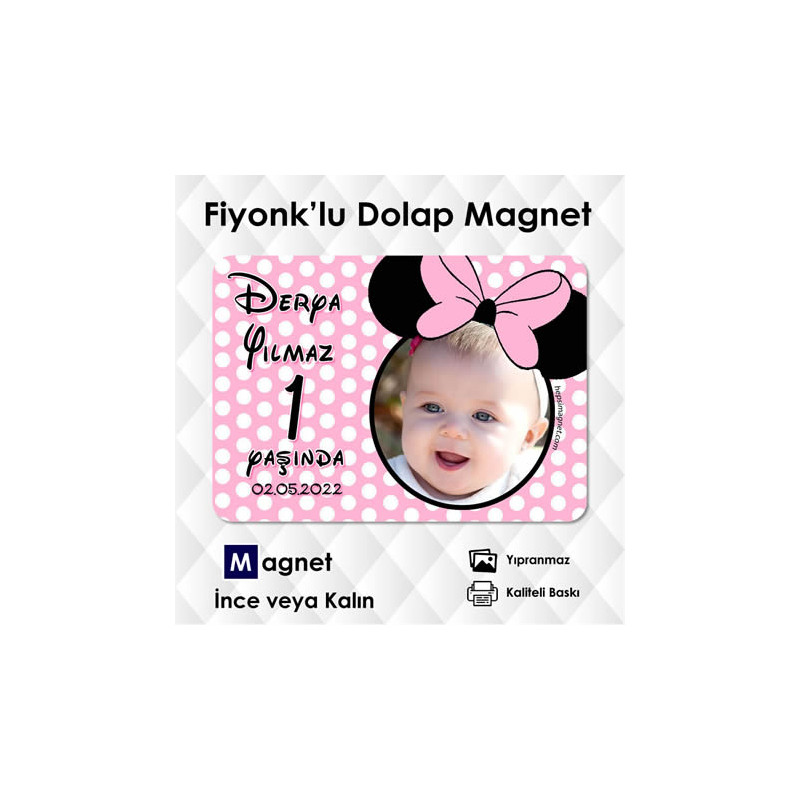 Pempe Tonlarda Resimli Fiyonk Temalı Magnet