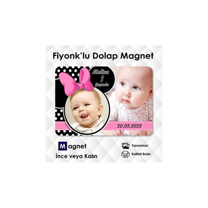 Fiyonk Tasarımlı Kız Bebek Ve Çocuk Magneti