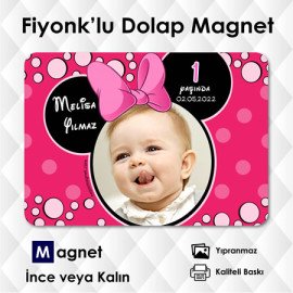 Fiyonk'lu Kız Bebek Ve Çocuklar İçin Dolap Magneti