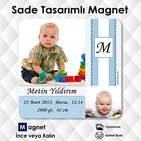 Erkek Bebek Doğum Kartı Magneti Erkek Bebek Doğum Kartı Magneti
