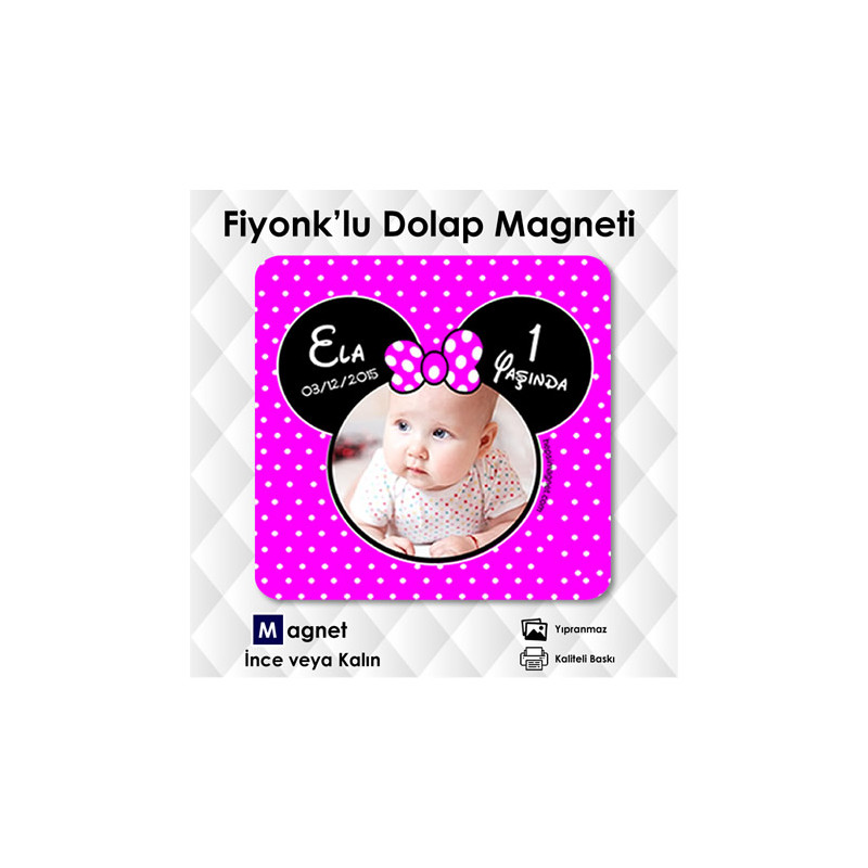 Fiyonk Temalı Resimli Kare Magnet