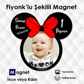 Kırmızı Kurdelalı Fiyonk'lu Özel Kesim Magnet