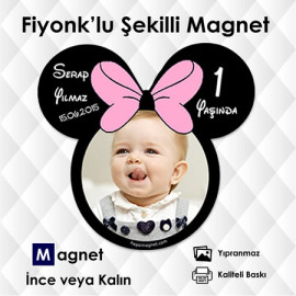 Pembe Kurdelalı Fiyonk'lu Magnet