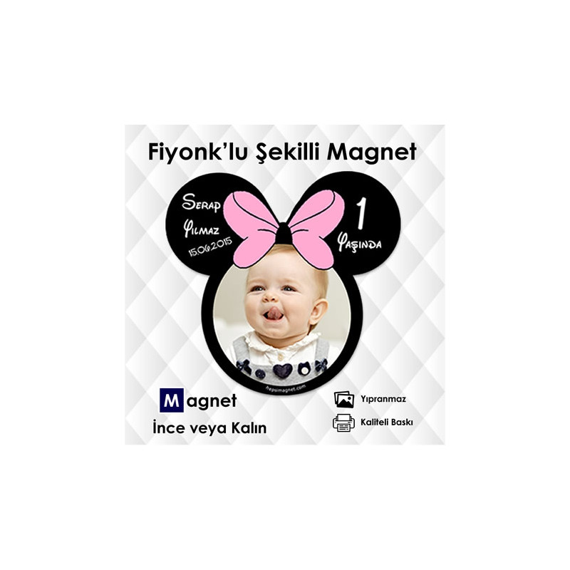 Pembe Kurdelalı Fiyonk'lu Magnet