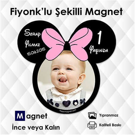 Pembe Kurdelalı Fiyonk'lu Magnet