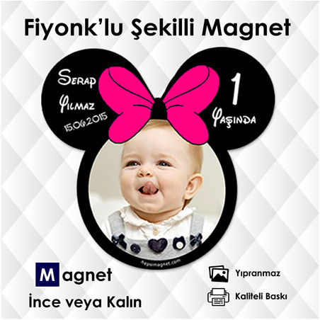 Kız Bebek Ve çocuklar İçin Fiyonk'lu Magnet