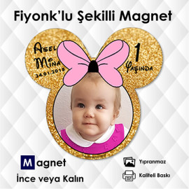 Kız Bebek ve Çocuk İçin Fiyonklu Golden Magnet