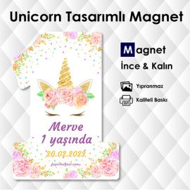 1 Şekilli Unicorn Doğum Günü Süsleri